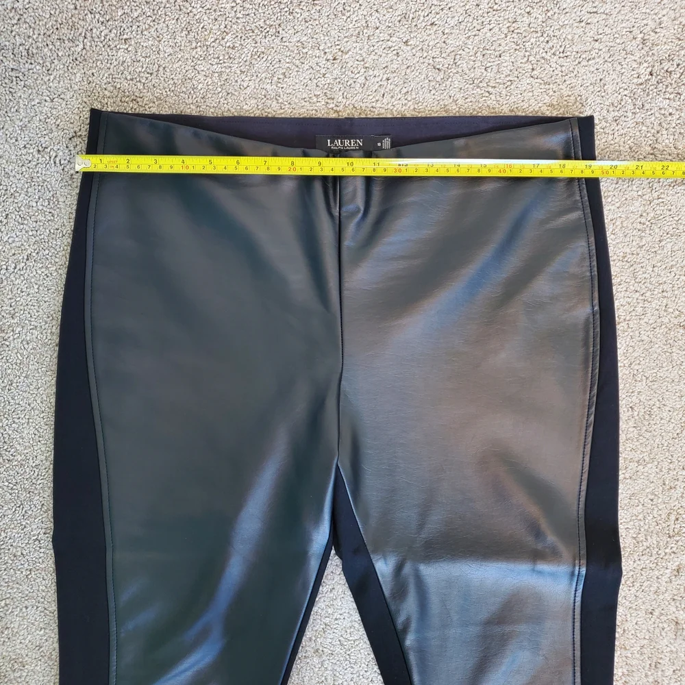 Lauren Ralph Lauren Women's Faux Leather Leggings, Black (Size 16) - Picture 5 of 9